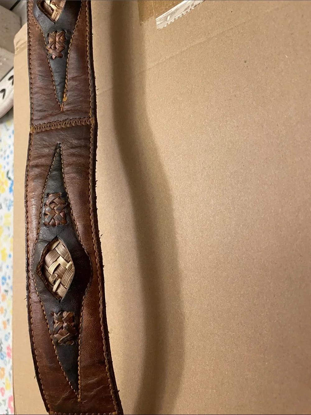 Handcrafted Brown Leather Men's Belt with Antler Buckle
